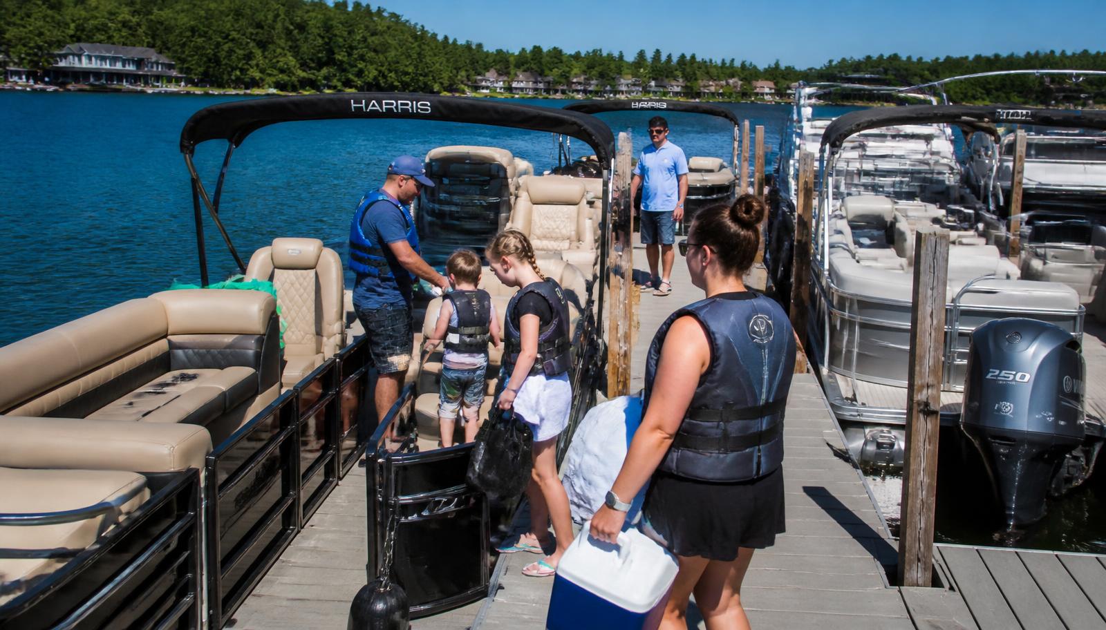 Renting a boat for a day on the lake.